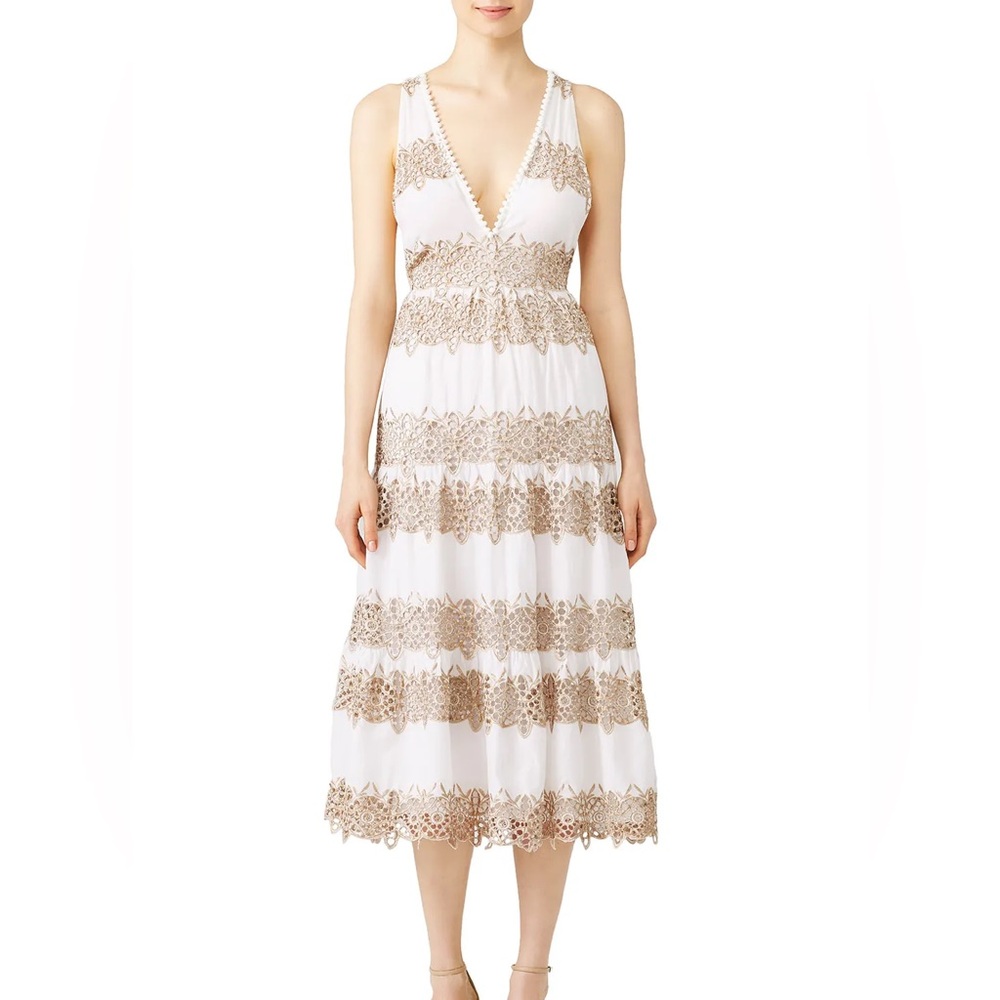 Saylor Katra white and gold dress